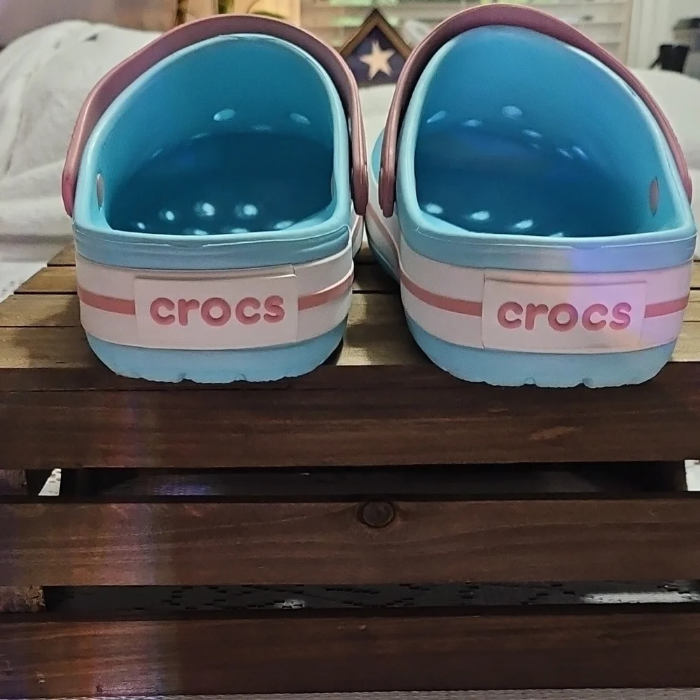 CROCS Light Blue and Pink Mules - Picture 3 of 5